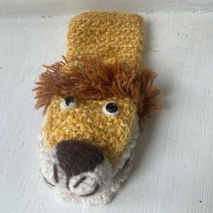 Alpaca Yellow Lion Knit hand puppet